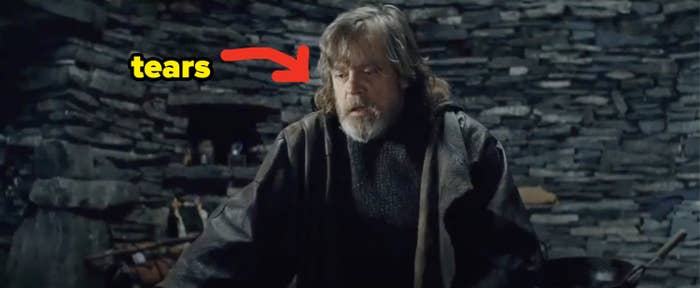Luke Skywalker cries alone