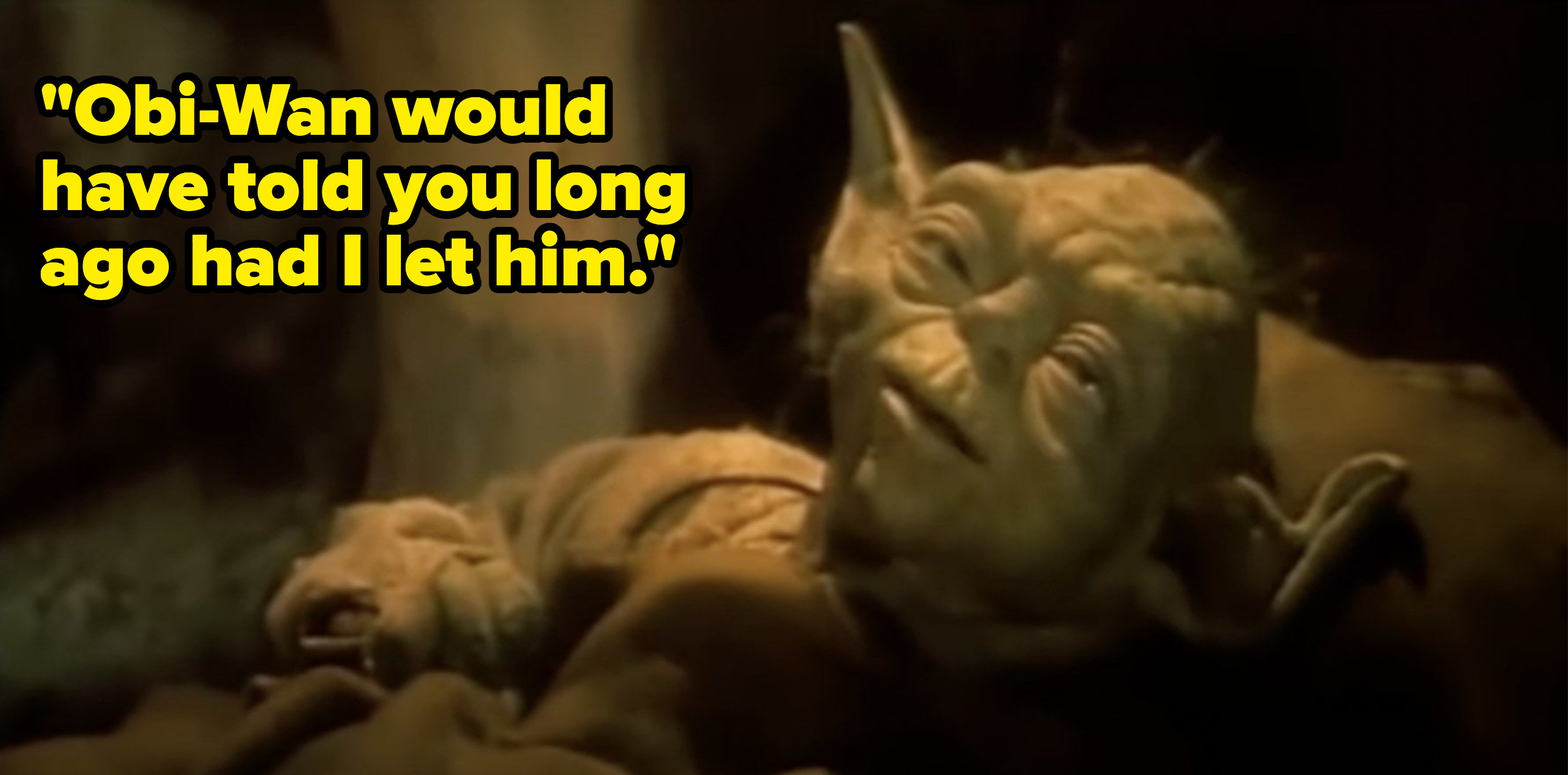 Yoda sits on his deathbed