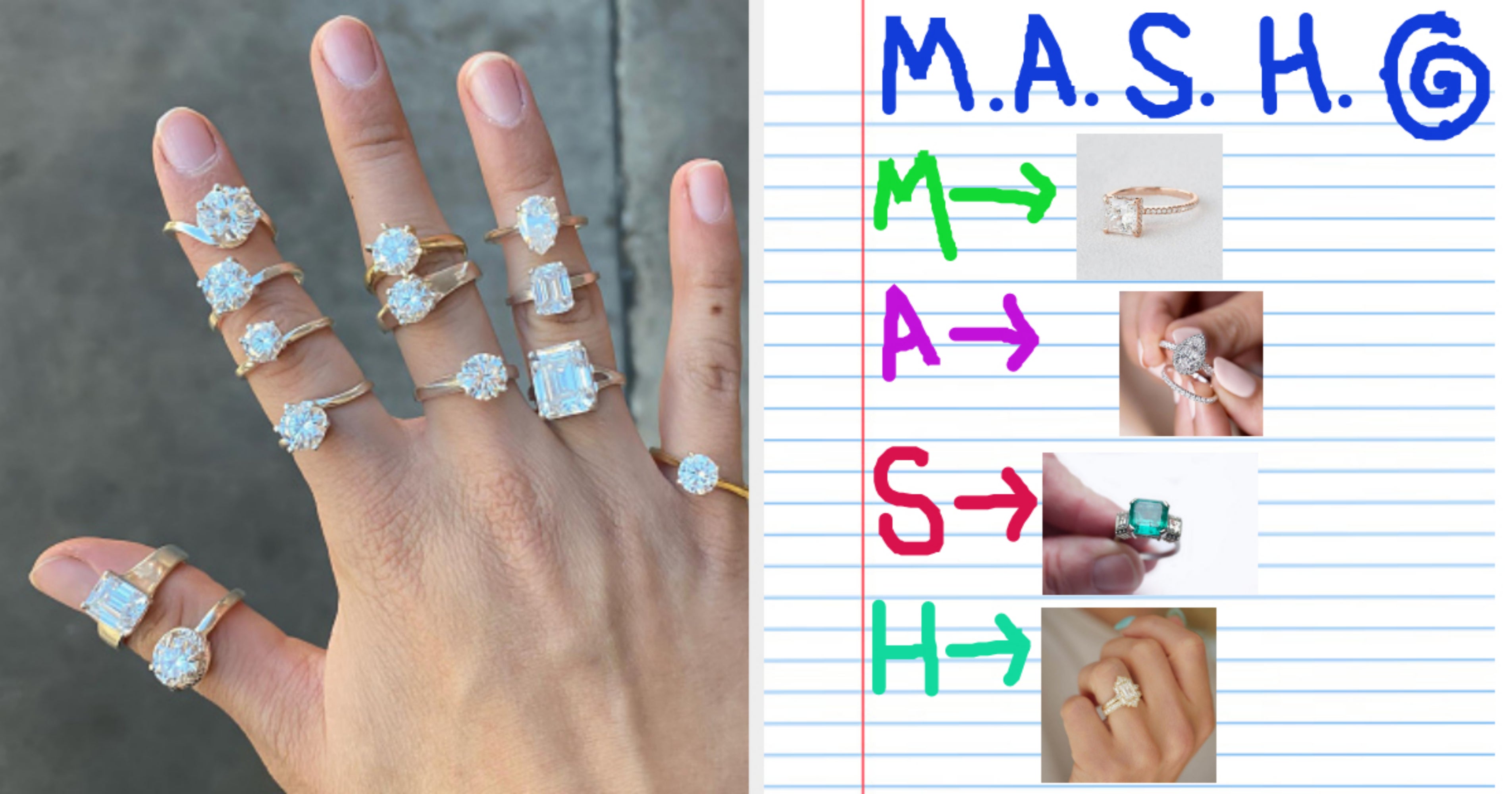 MASH Game Wedding Ring Quiz