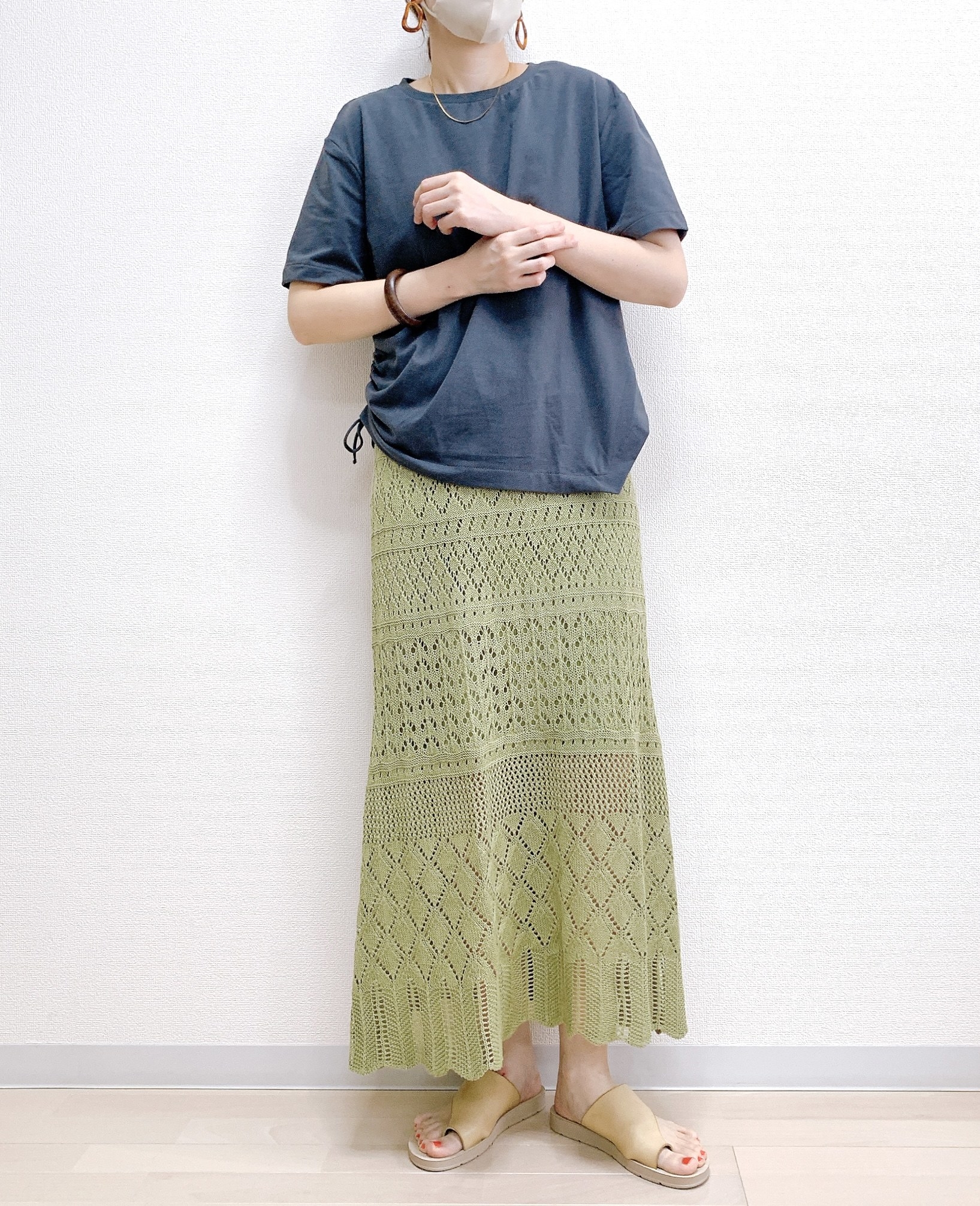 H＆Mのおすすめのレディースアイテム「ドローストリングディテールTシャツ」