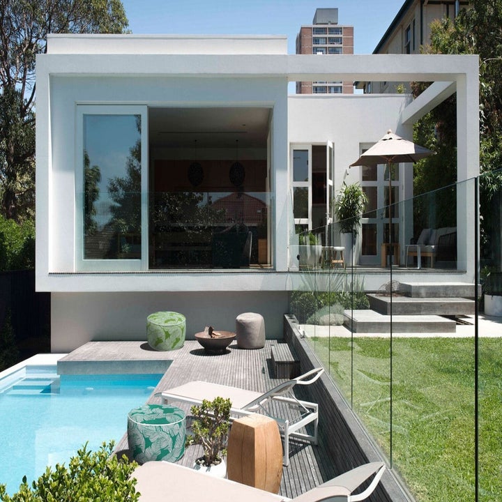 the inflatable ottomans by a pool