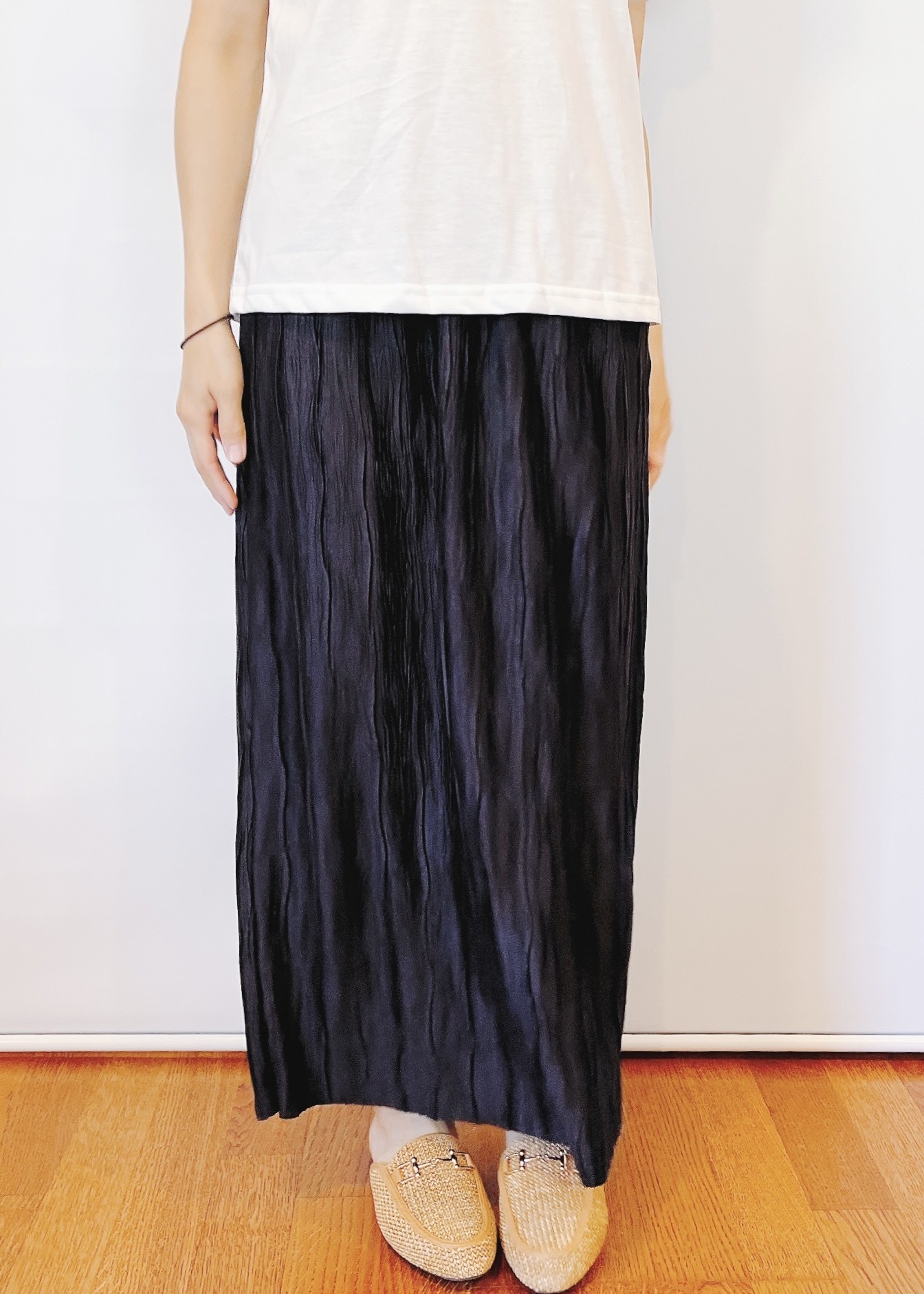 しまむらのオススメのアイテム「ウェーブプリーツナロースカート」