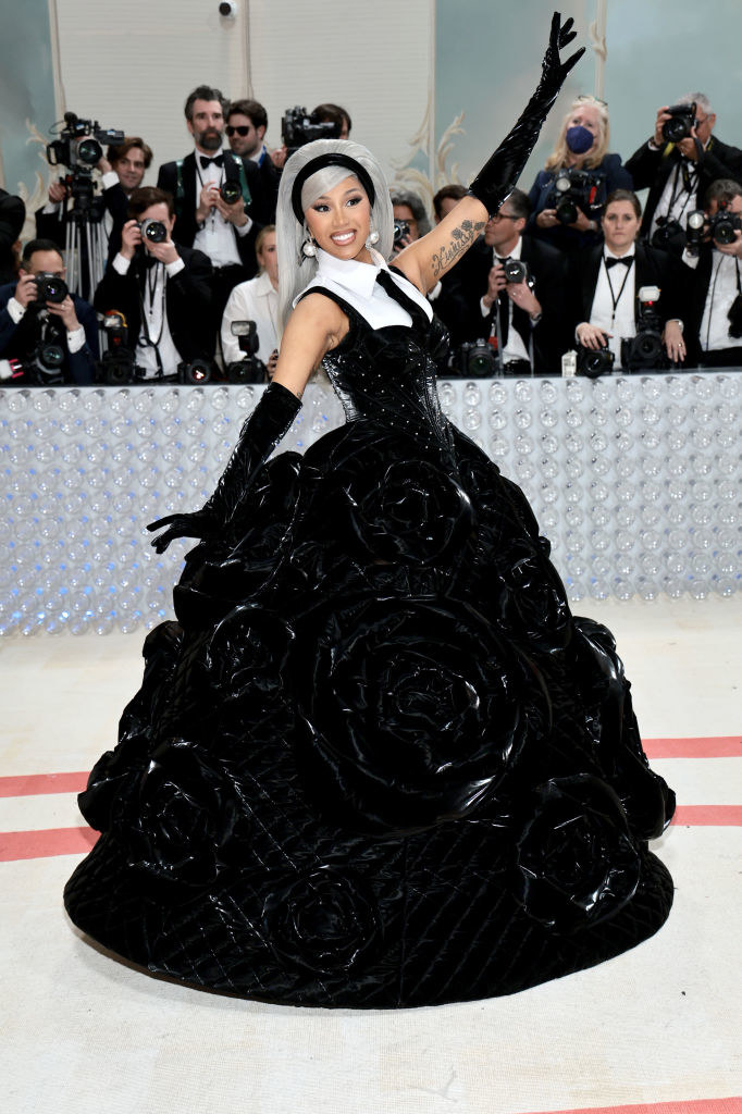 Cardi B attends The 2023 Met Gala in a rose gown