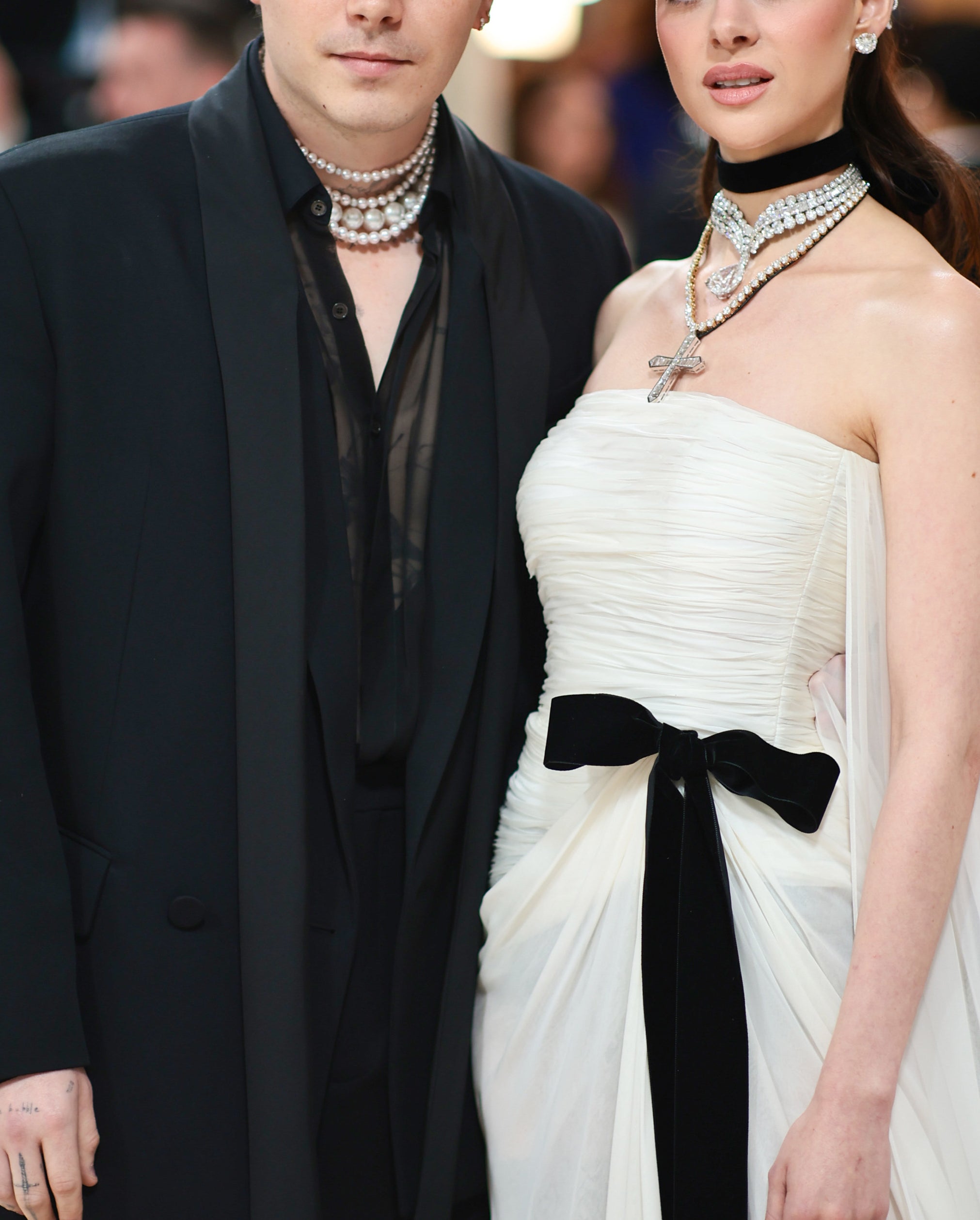 Closeup of Brooklyn and Nicola Peltz Beckham