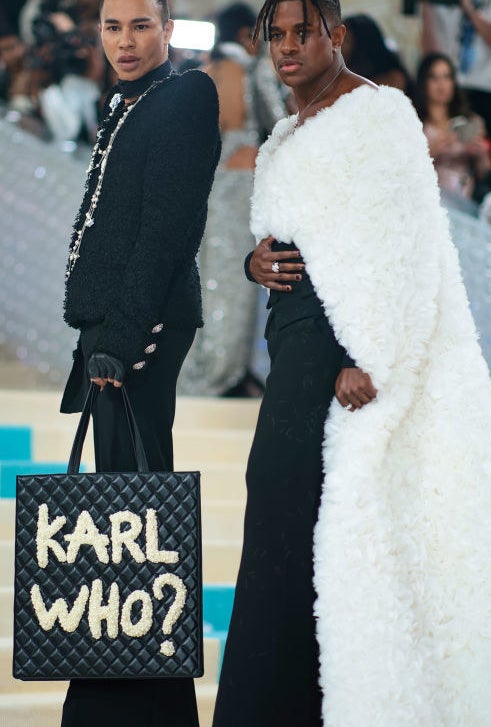 Olivier Rousteing and Jeremy Pope attend The 2023 Met Gala