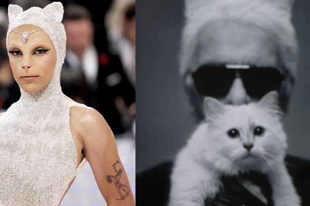 Doja Cat Dresses Up as Late Karl Lagerfeld's Cat at Met Gala 2023 ...