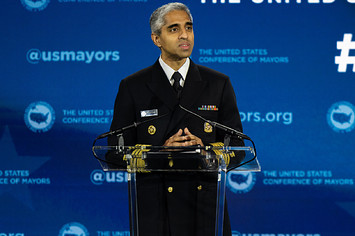 surgeon general is pictured speaking