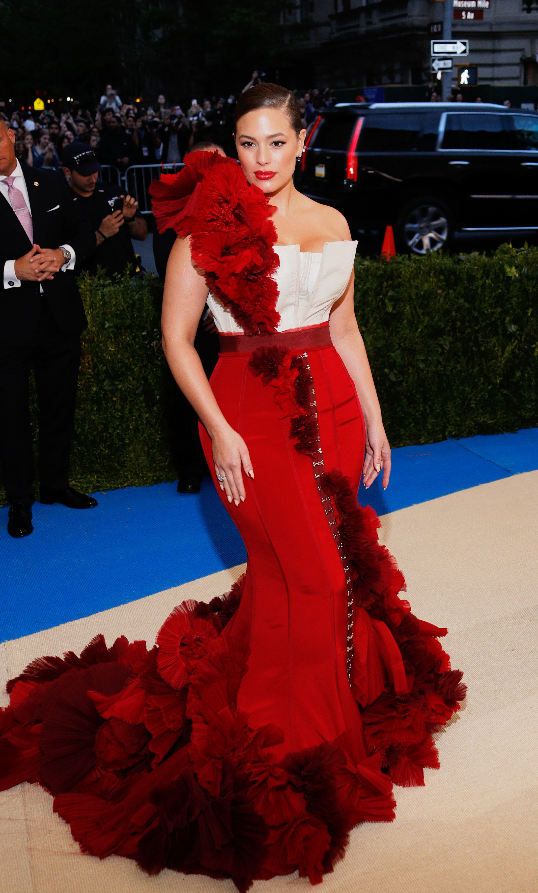 Ashley Graham at her first Met Gala in 2017