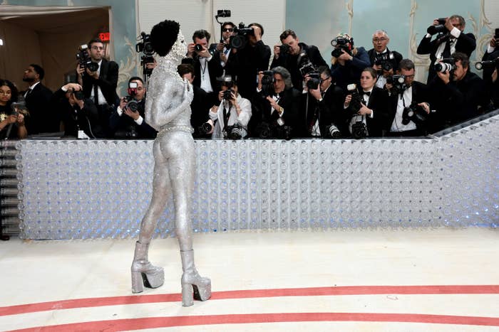 Lil Nas X poses for photographers at the Met Gala