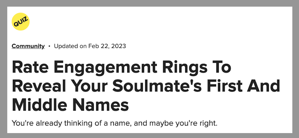 quiz: rate engagement rings to reveal your soulmate&#x27;s first and middle names
