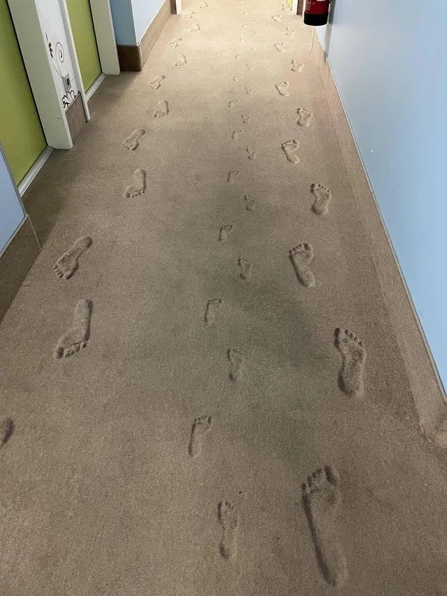 Footprints on carpet