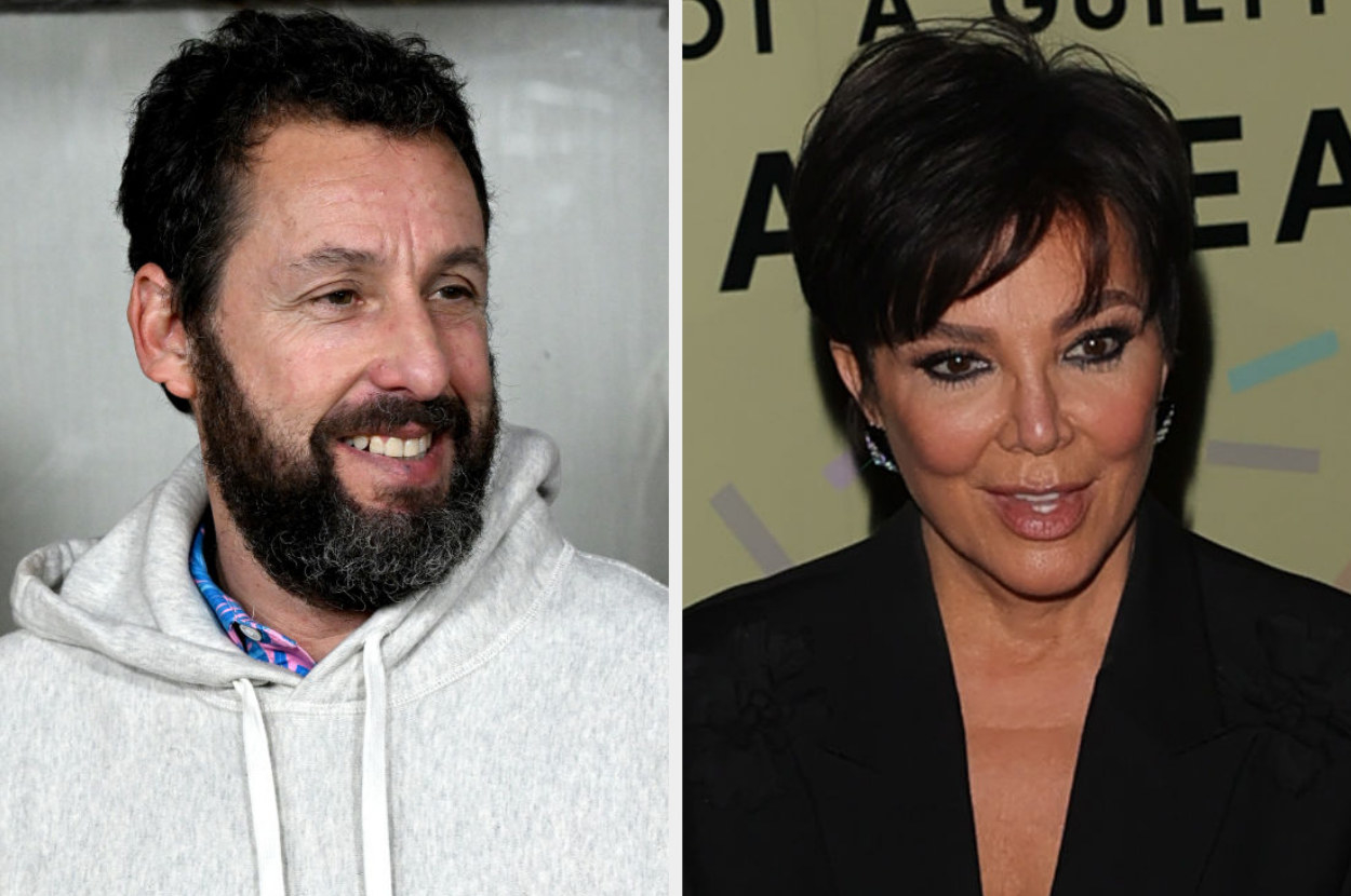Side-by-side of Adam Sandler and Kris Jenner