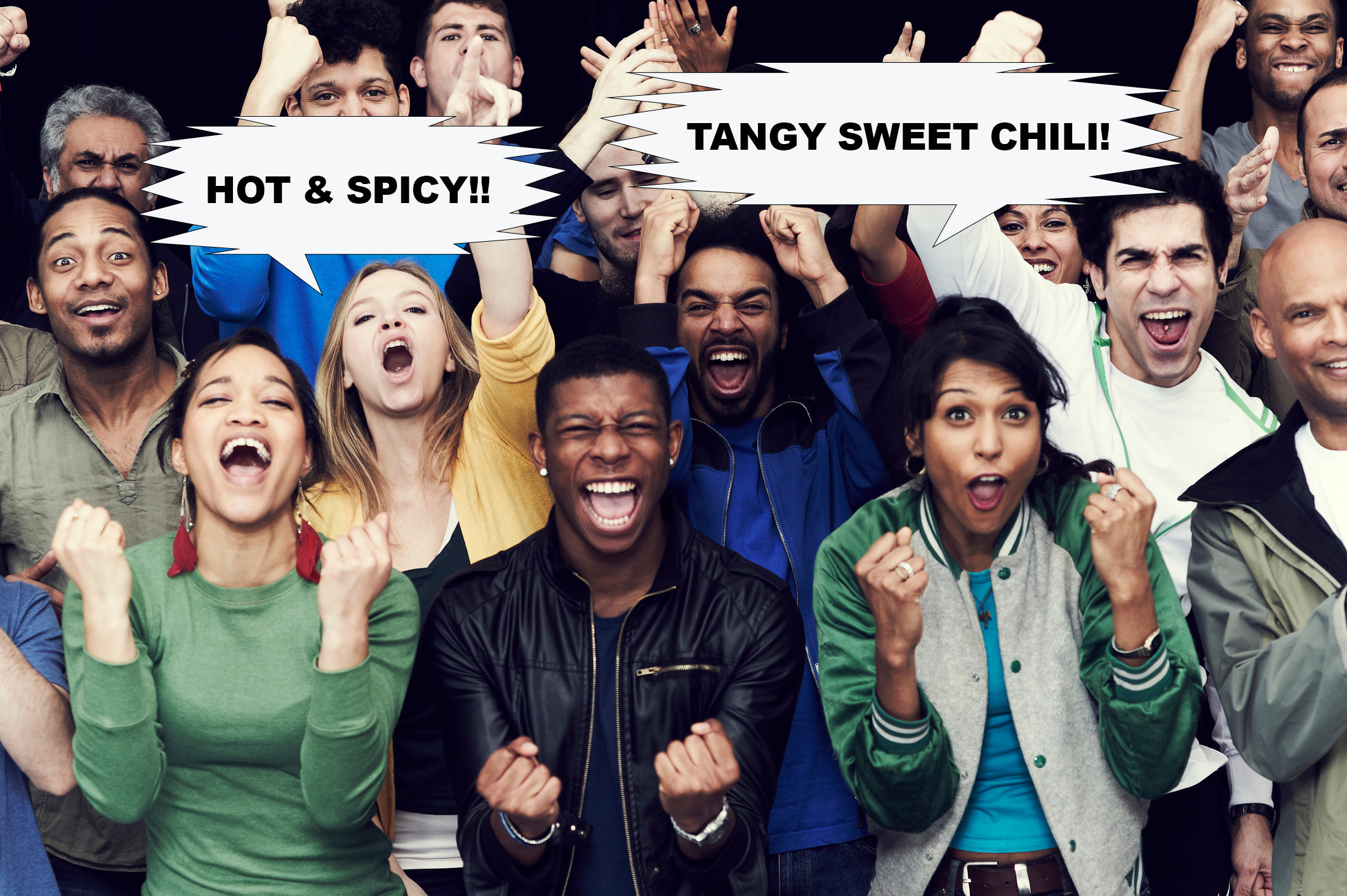 A crowd of people cheer