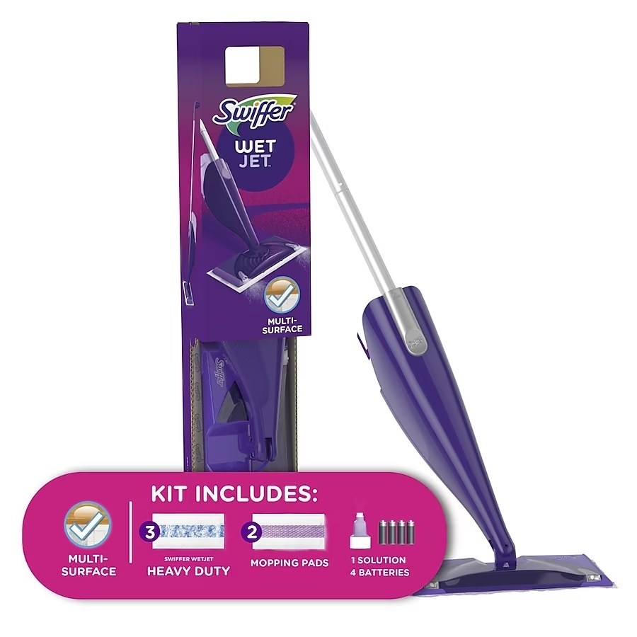 A purple Swiffer set