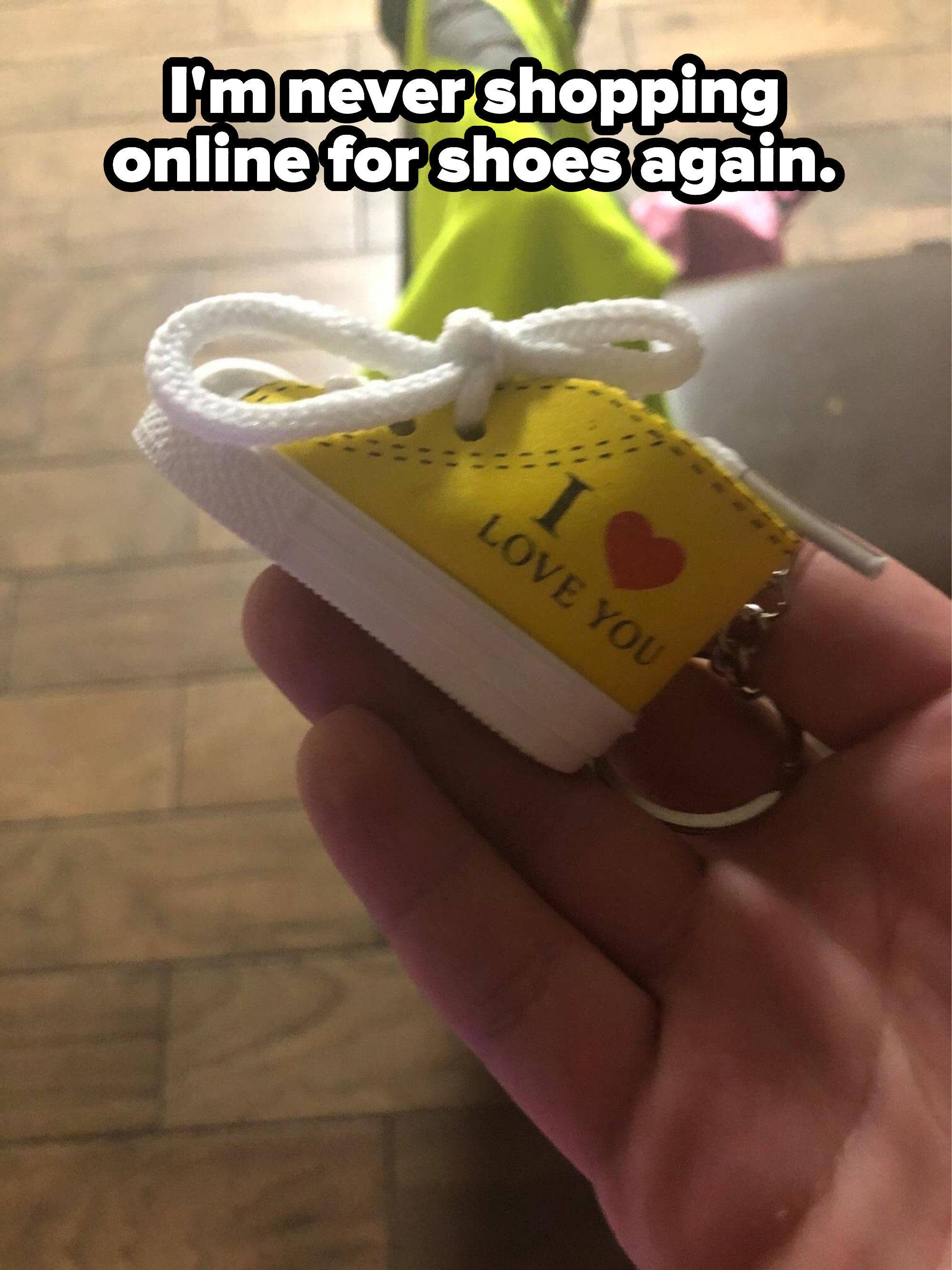 A tiny shoe