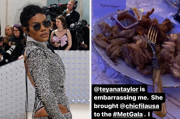 Teyana Taylor Brought In Chick-Fil-A To The 2023 Met Gala Dinner To Eat Instead Of "Chilled Spring Pea Soup" With "Truffle Snow"