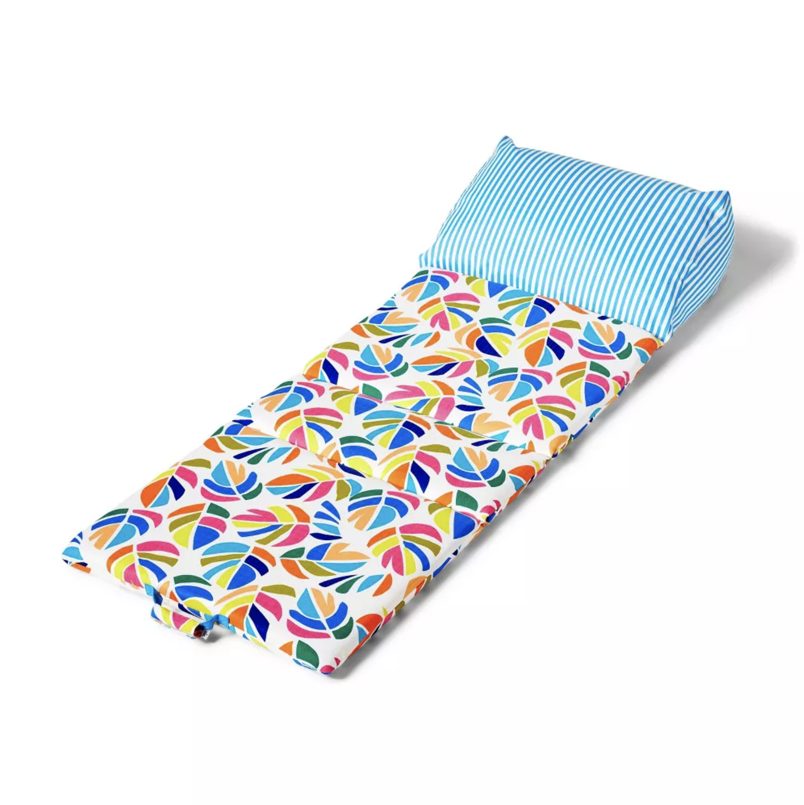 Colorful leaf-colored lounge mat with head support