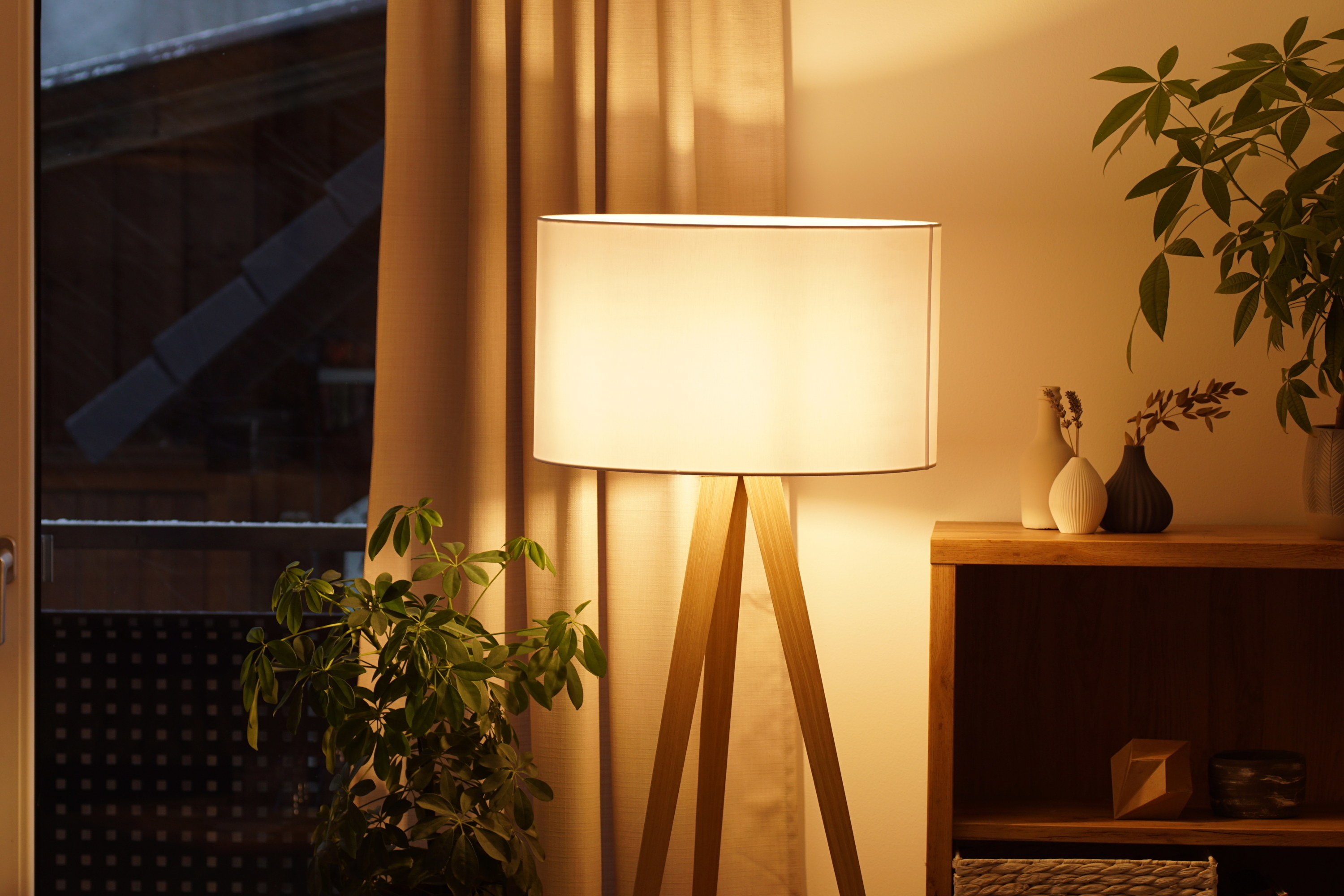 A modern lamp in a house
