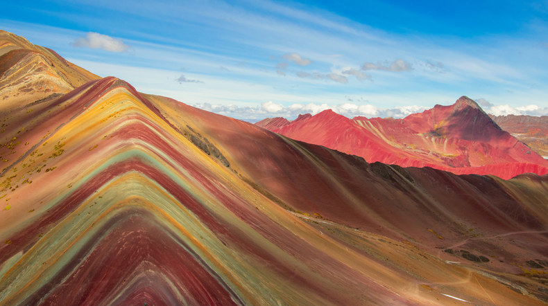 the colorful mountains