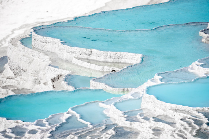 closeup of the pools