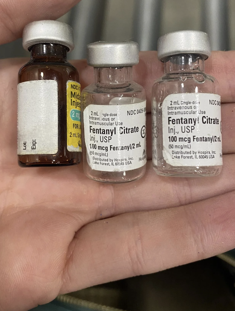 Small bottles of fentanyl