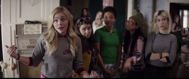 In a scene from Neighbors 2, sorority sisters appear to be confronting somebody