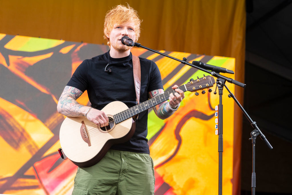 Ed Sheeran performing onstage