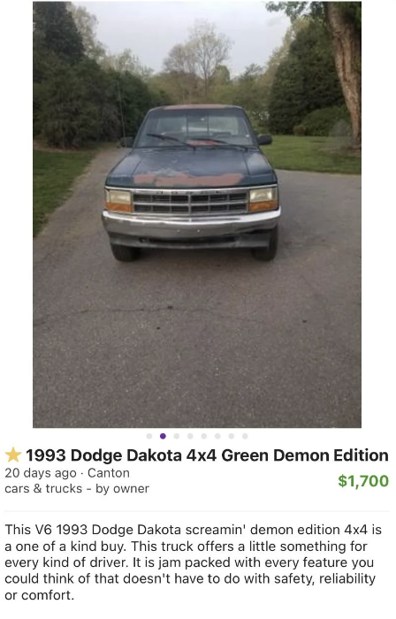Beat-up 1993 Dodge Dakota being sold for $1,700