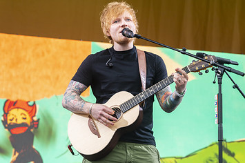 Ed Sheeran playing at New Orleans Jazz Heritage Fest