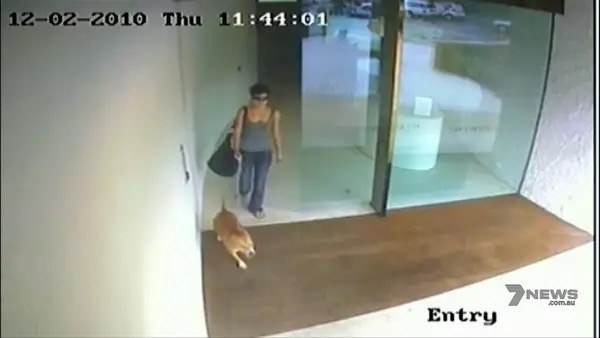 CCTV footage of phoebe leaving her building