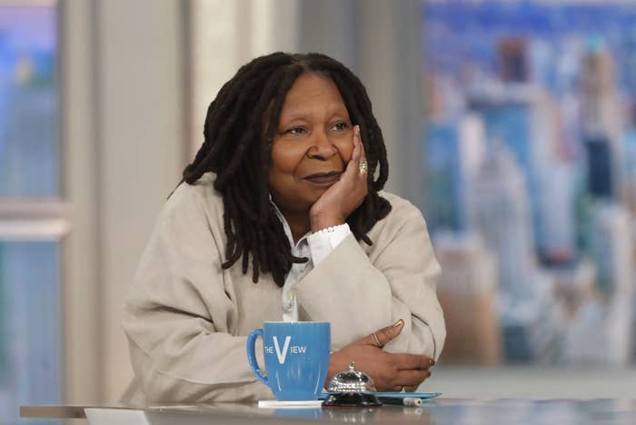 closeup of whoopi on the view