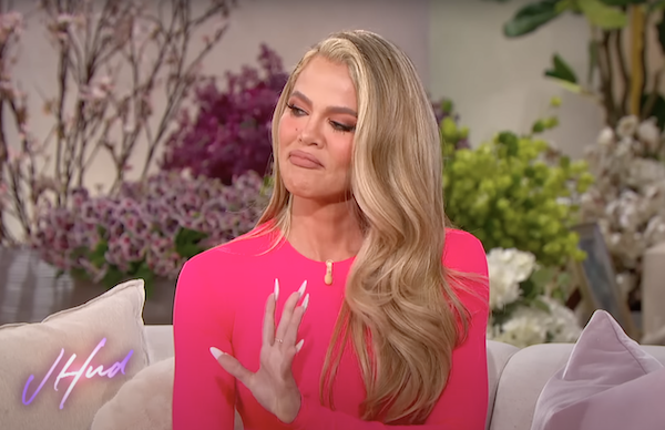 closeup of khloe on a talk show