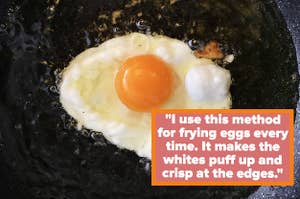 A fried egg in a pan