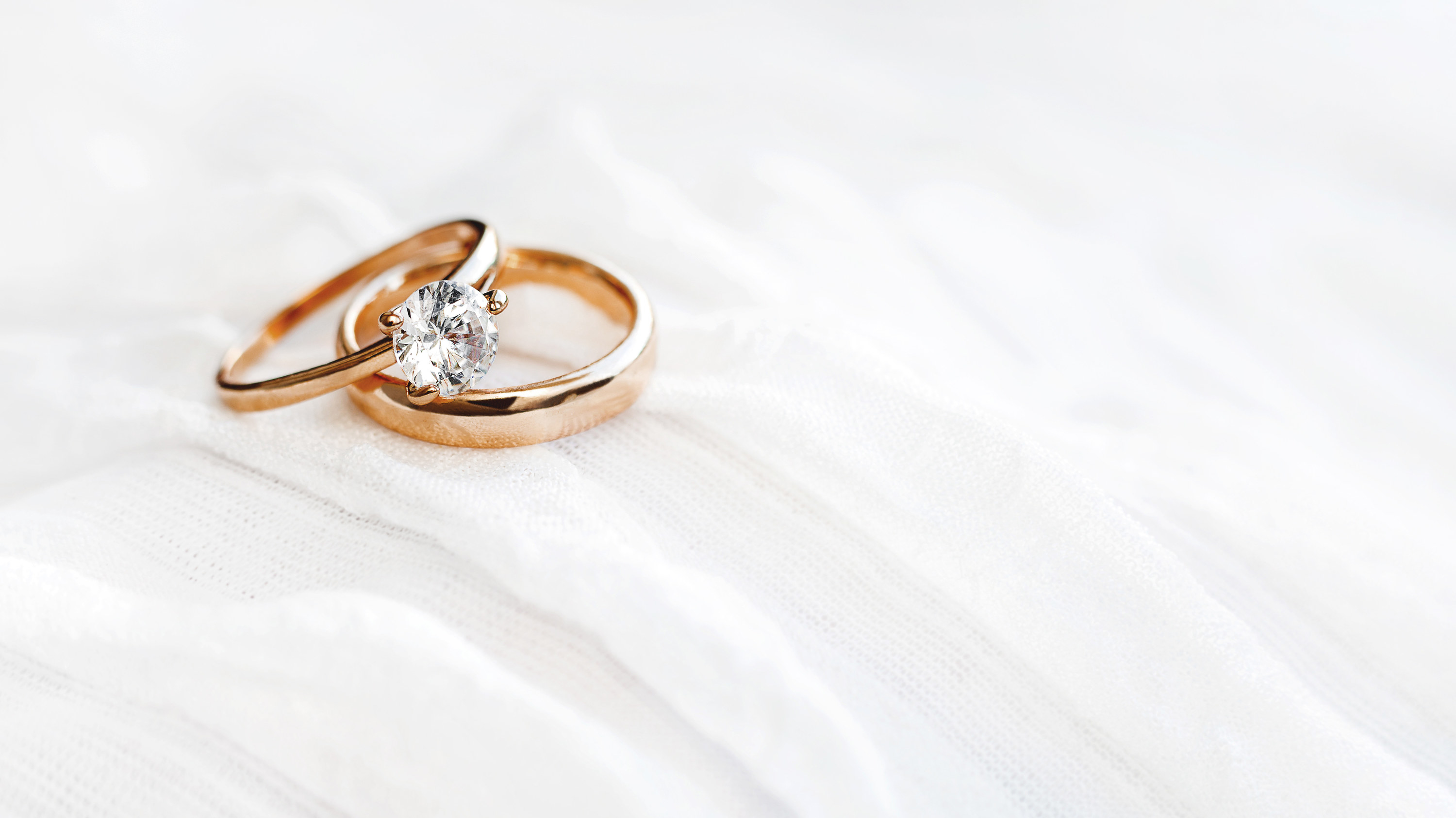 wedding rings on a piece of cloth