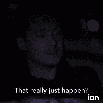 A man turning to the side and asking ''That really just happen?''