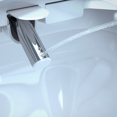 closeup of spray nozzle running