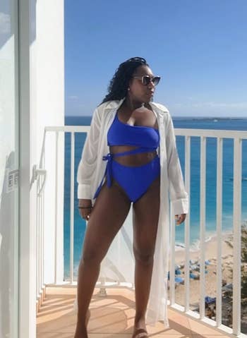 A reviewer successful the royal bluish 2 portion swimsuit