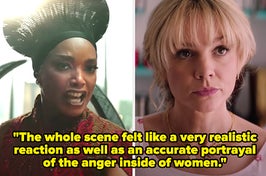 Angela Basset in Wakanda Forever and Claire in Promising Young Women