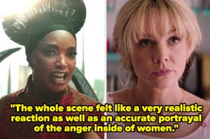 Angela Basset in Wakanda Forever and Claire in Promising Young Women