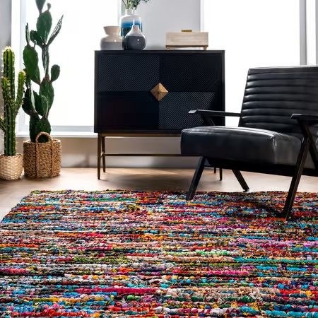 colorful knotted rug