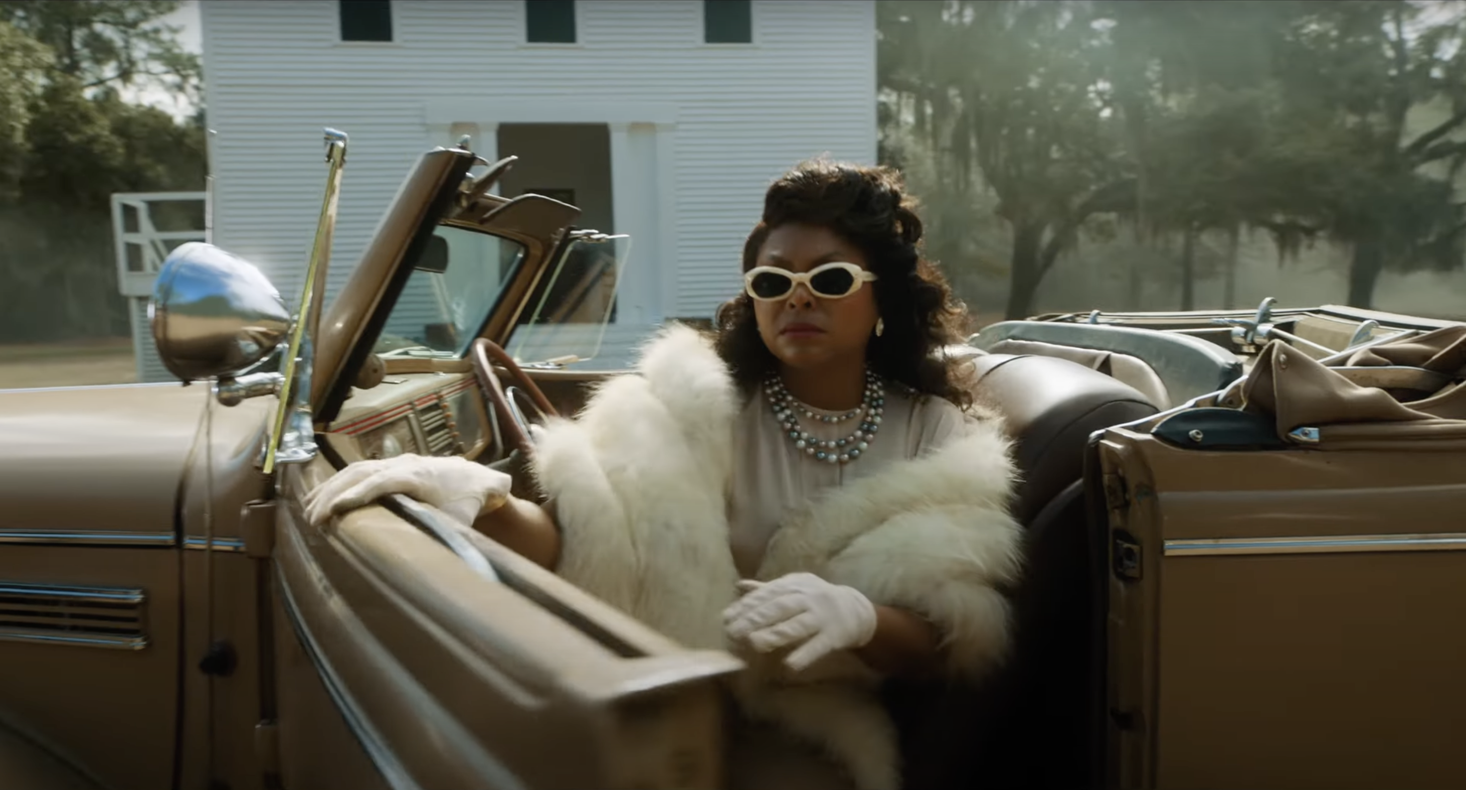 Taraji p. henson as Shug Avery exiting a convertible