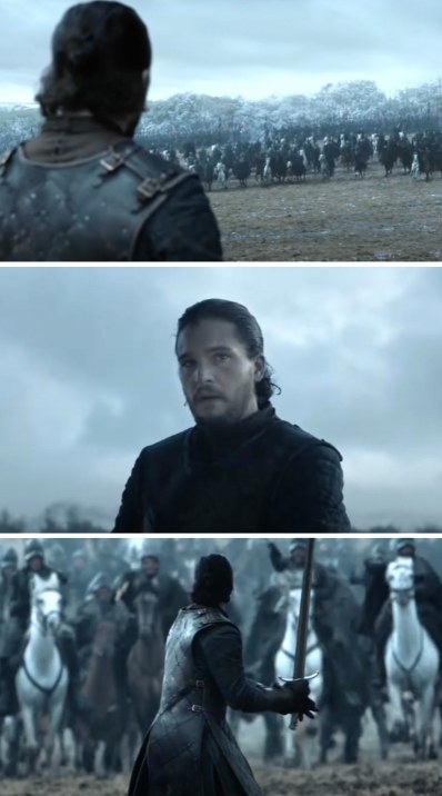 Jon Snow takes on a charging army alone