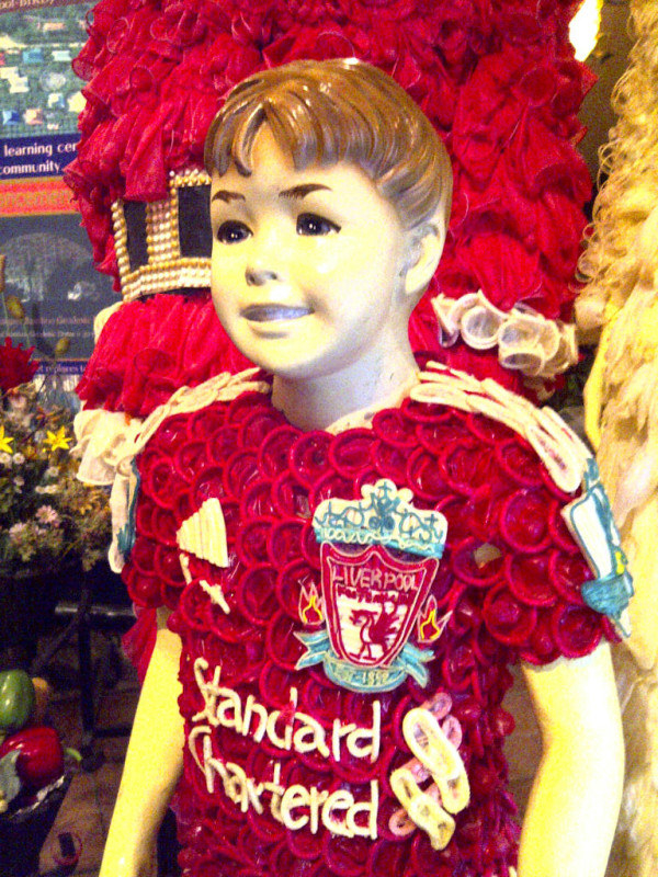 A Liverpool Standard Chartered short-sleeved soccer jersey