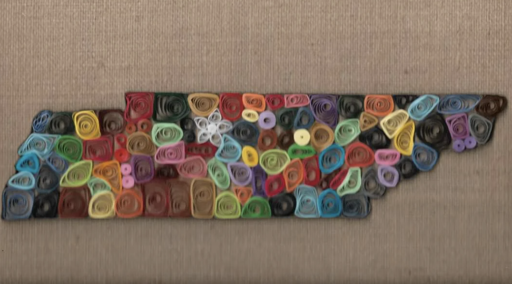 The state of Mississippi on a map filled in with different-color condoms