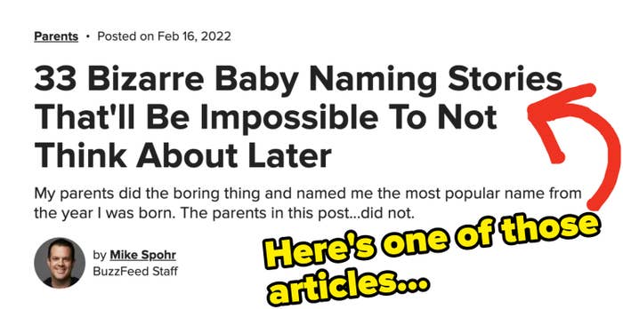 &quot;33 Bizarre Baby Naming Stories that&#x27;ll Be Impossible To Not Think About Later&quot;
