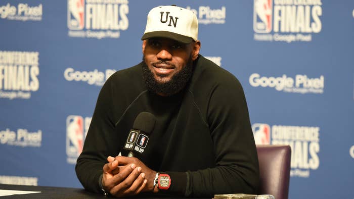 lebron is seen at press conference