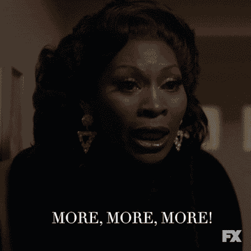 Dominique Jackson saying, "More, more, more!"