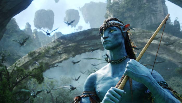 A member of the Na&#x27;vi in a scene from Avatar