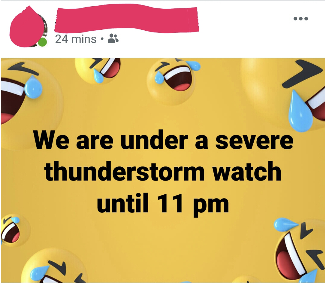 we are under severe thunderstorm watch until 11