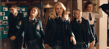 Erin, Orla, James, Michelle, and Clare from &quot;Derry Girls&quot;